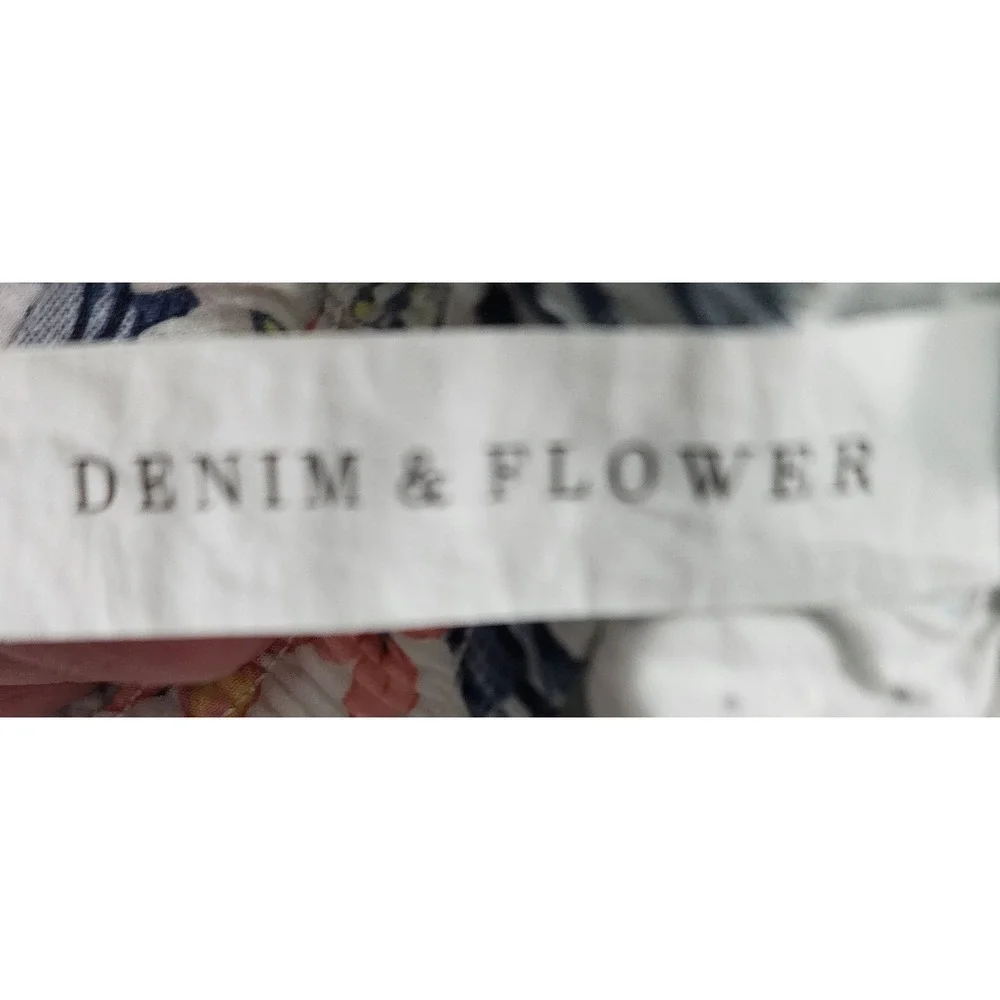 Denim & Flower Floral Print Swim Trunks Casual Beach Shorts Size M‎