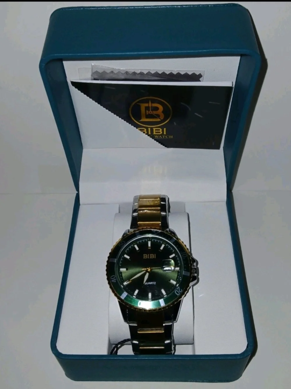 BIBI Men's Green Dial Two-Tone Stainless Steel Watch