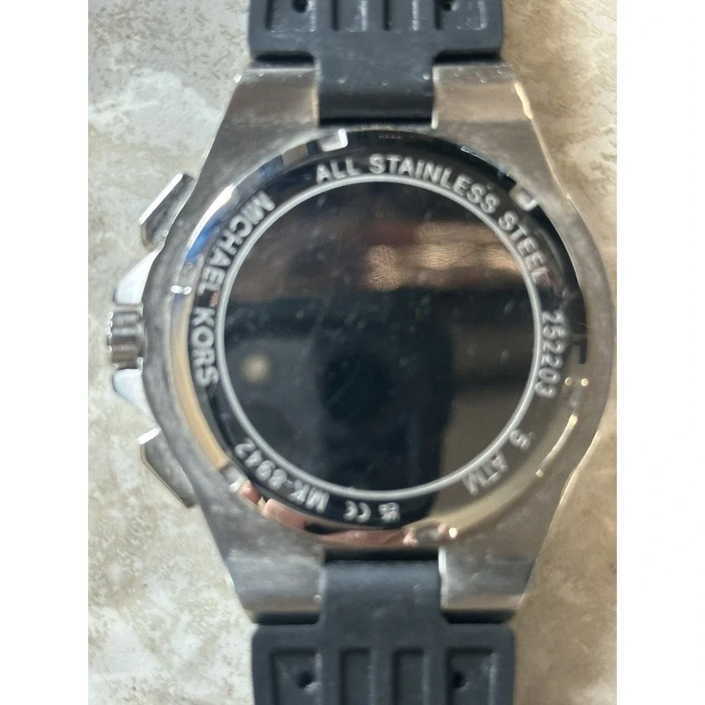 Michael Kors mk-8942 Mens Watch‎ Silicone Nylone Strap 45MM Working X