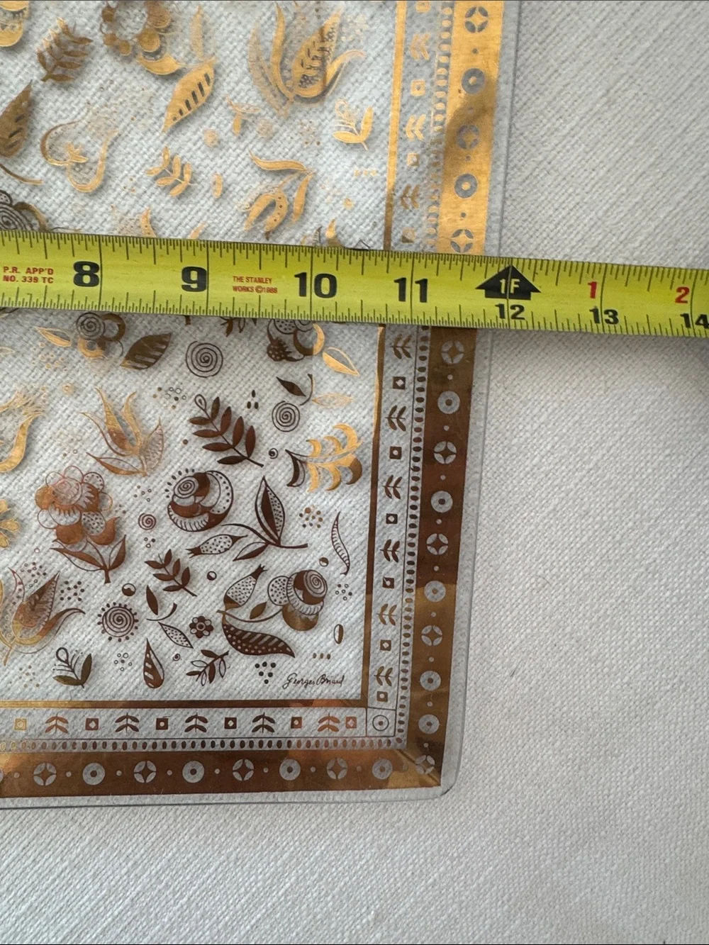 MCM Georges Briard Persian Garden Glass Serving tray