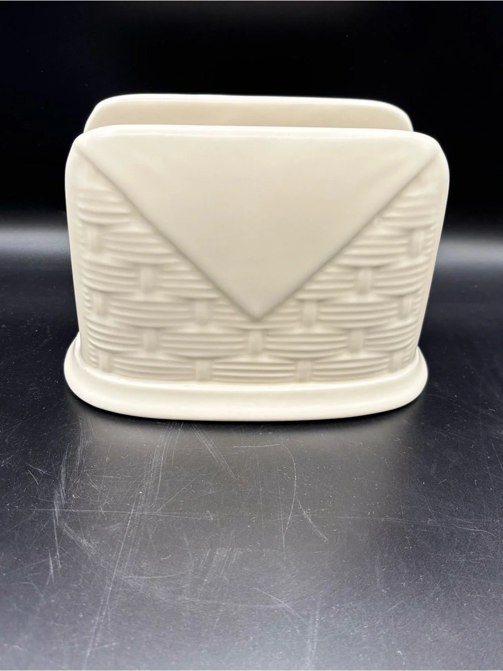 Vintage Pfaltzgraff Poetry Glossy Basketweave Napkin‎ Holder Discontinued