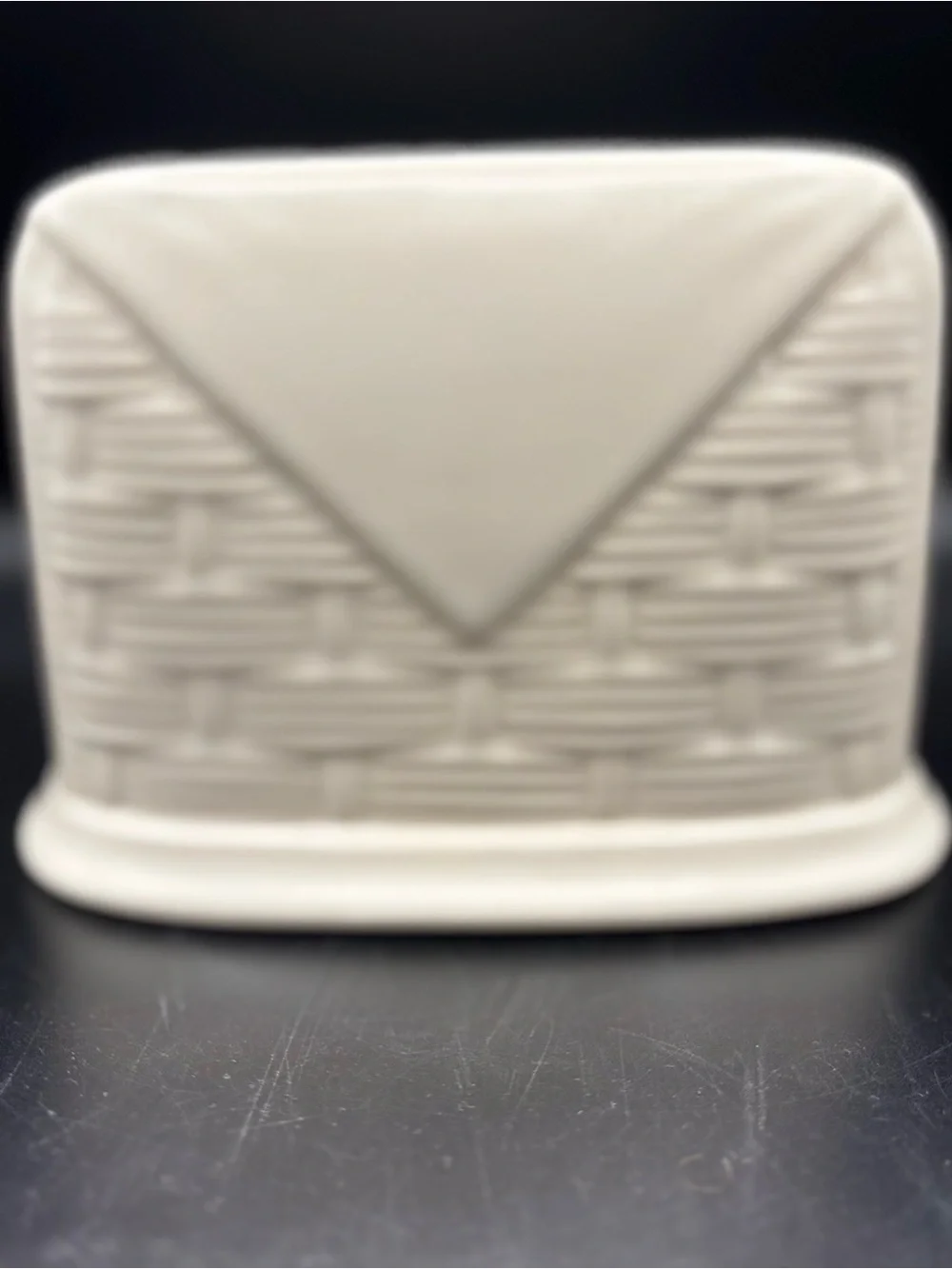 Vintage Pfaltzgraff Poetry Glossy Basketweave Napkin‎ Holder Discontinued