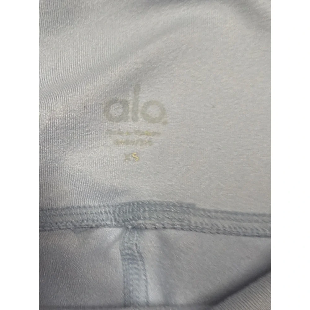 Alo Yoga Leggings Women XS Light Blue High Waist Crop Airbrush Tights Activewear