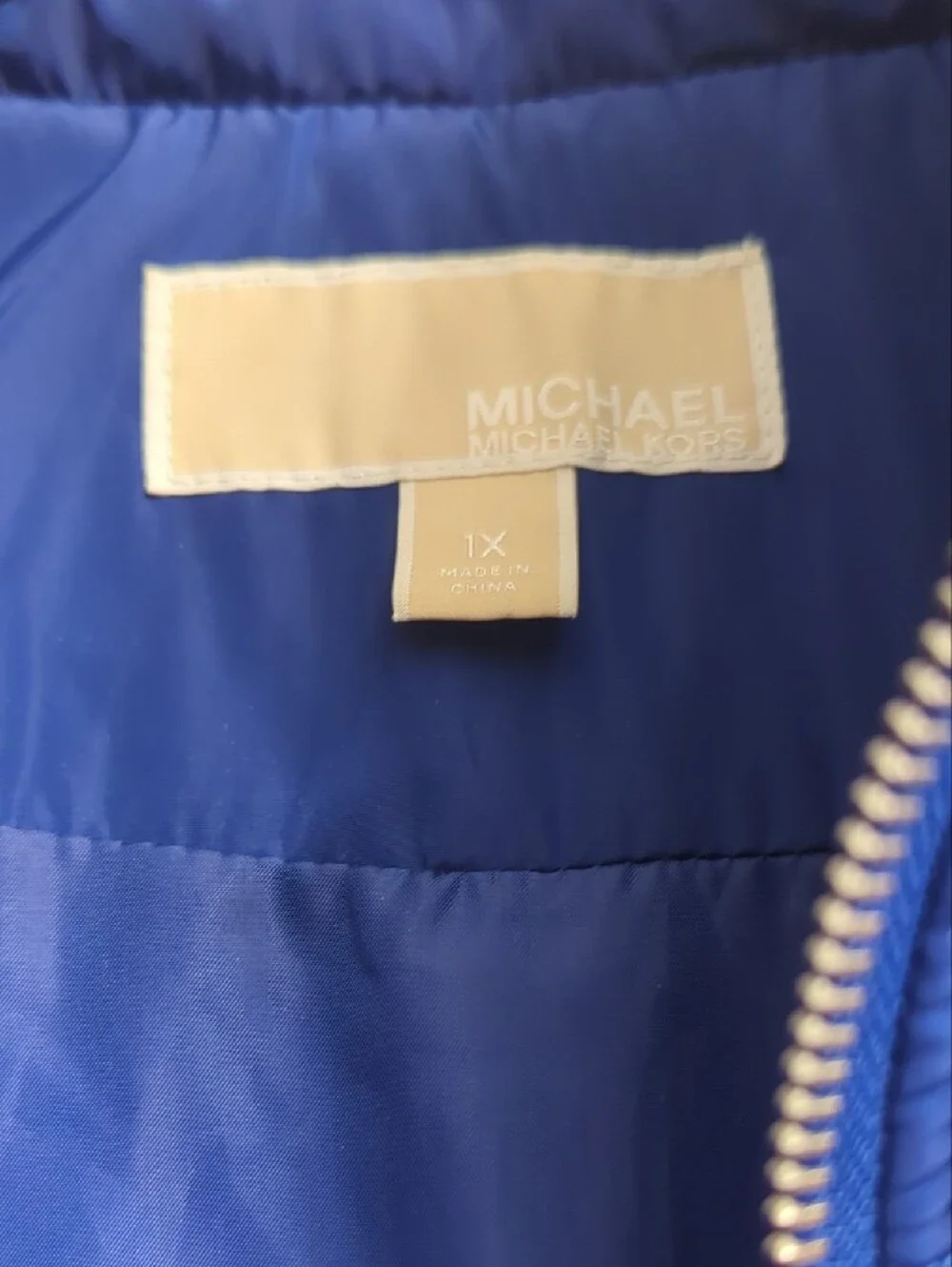 Michael Kors Royal Blue Quilted Zip-Front Vest