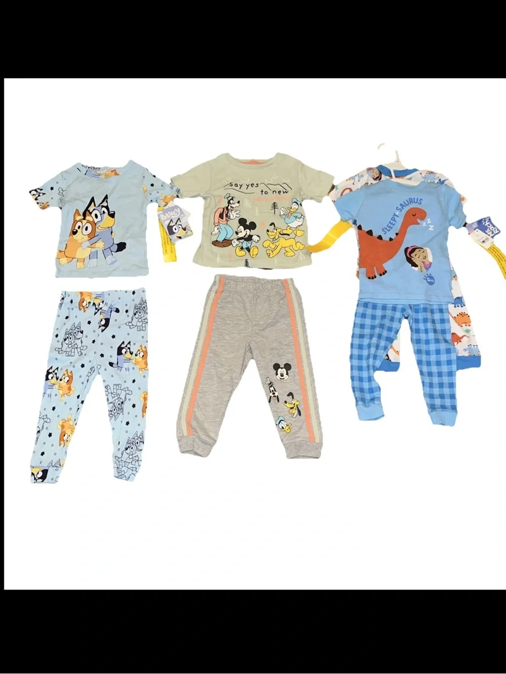 Bundle 4 Set Disney Jogger Set 3 Pajama Sets Of Bluey & Ms Rachel & Dinosaur NWT