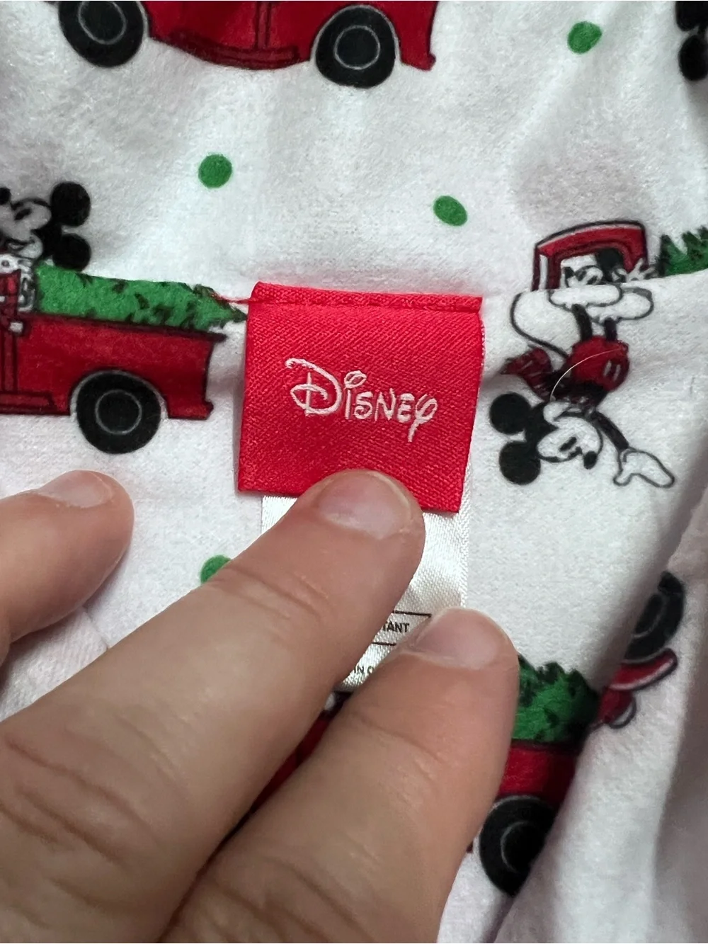 Disney Mickey Mouse Christmas Pajamas Set Unisex Kids Size 8 Red Truck Trees
