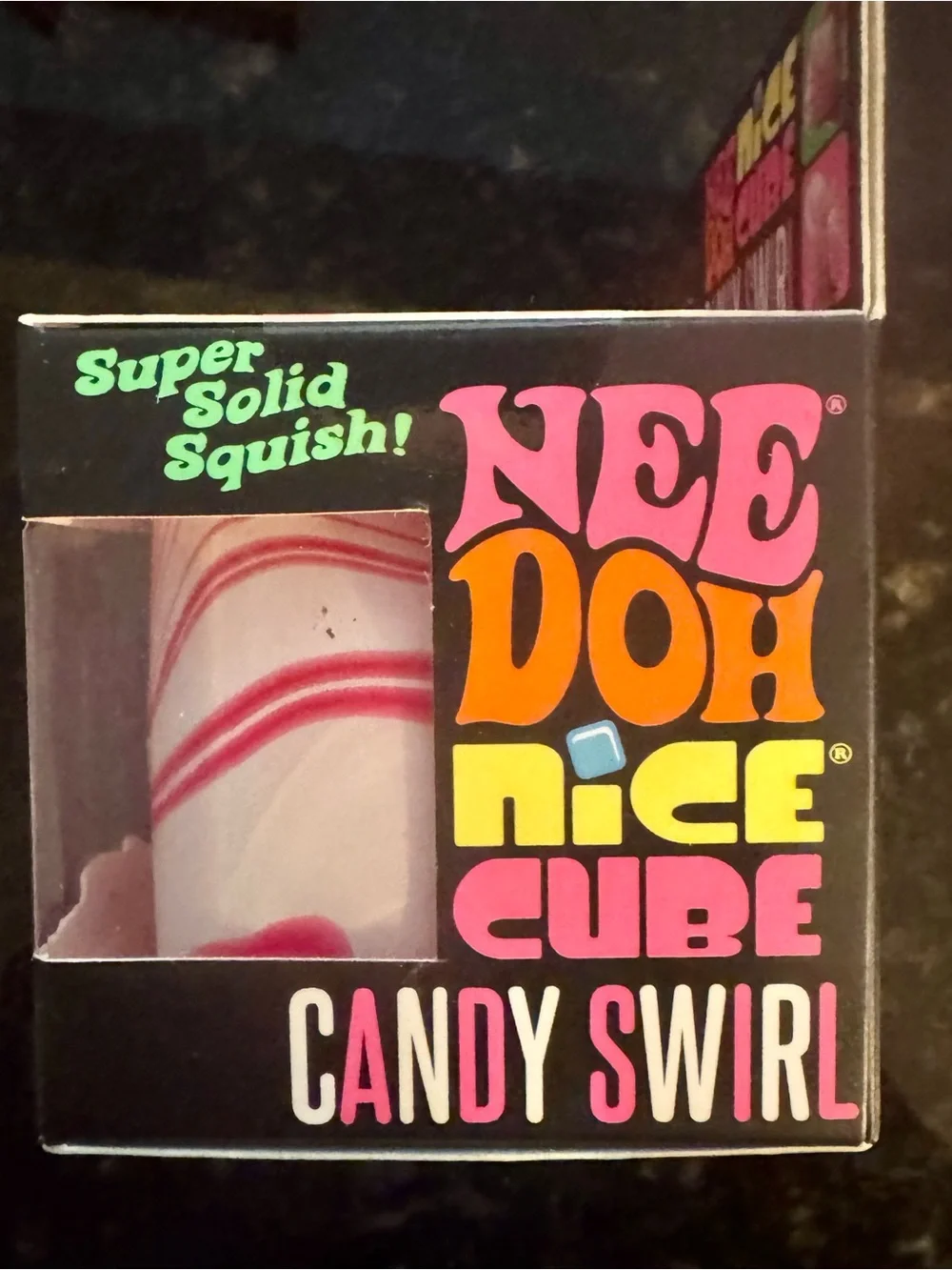 Needoh Nice Cube Candy Swirl- Pink & White Swirl