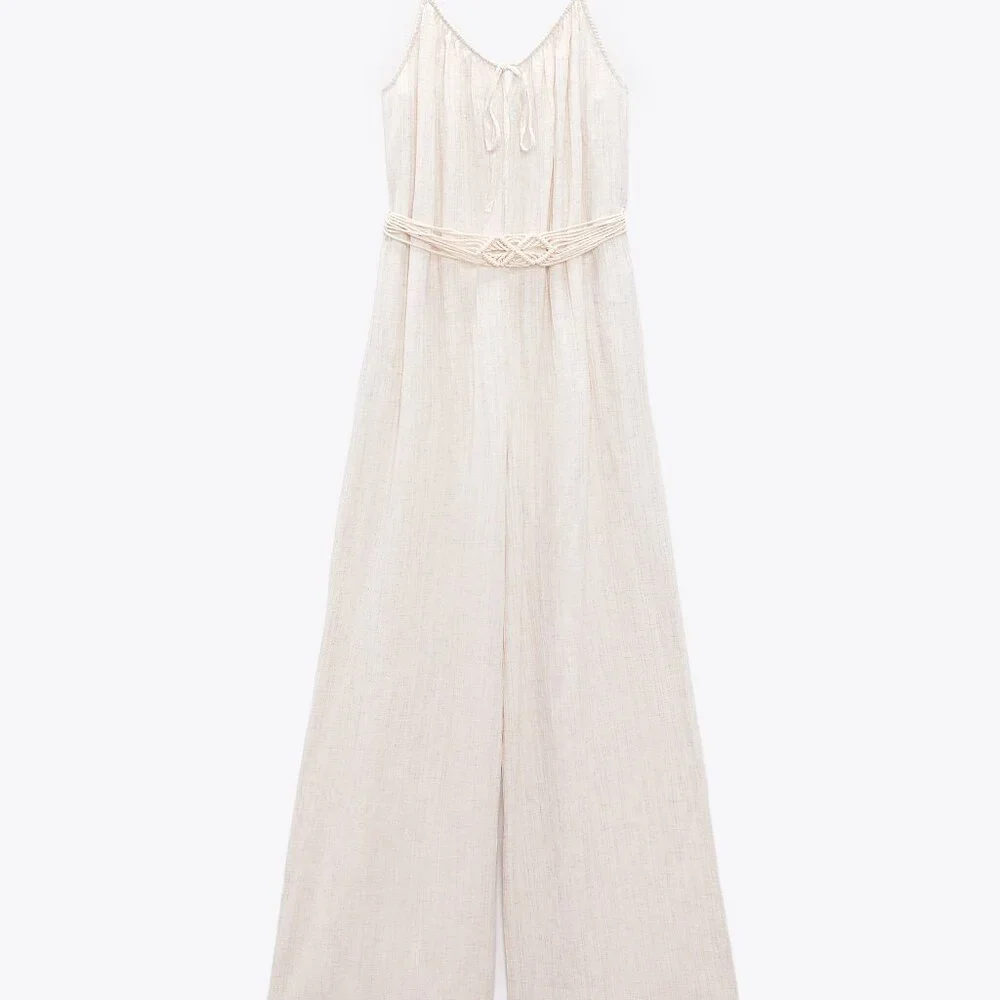 Zara Wrinkle Look Wide Leg Jumpsuit