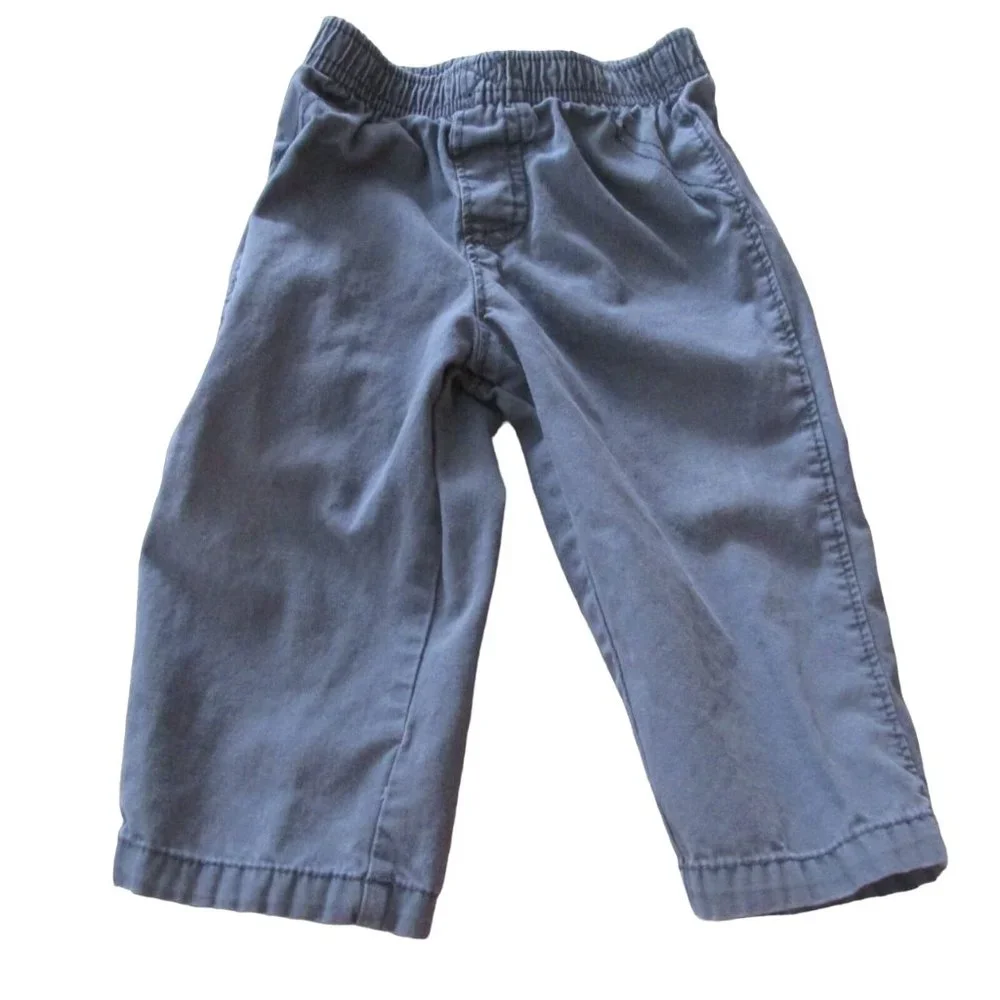 Carters Pull On Pants Infant Toddler Boys Size 12M‎ Dark Gray Elastic Bottoms