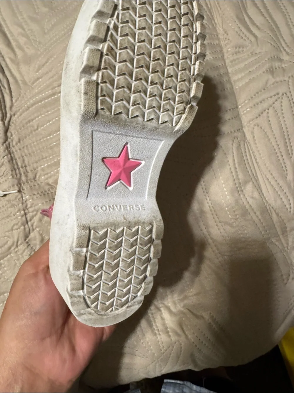 Converse All*Star Pink Glitter High-Top Sneakers Girls Sz 2.5