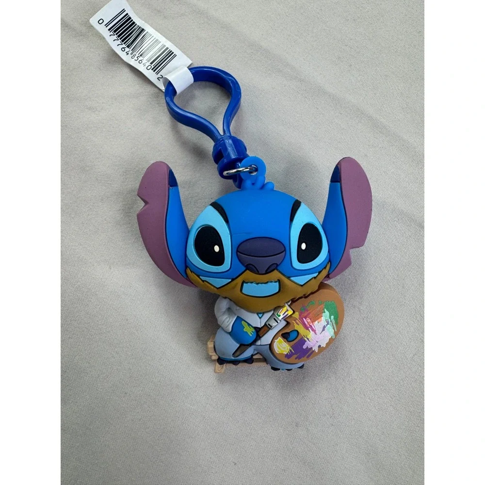 Disney‎ Lilo & Stitch Artist Painter Stitch 3D Foam Bag Clip Keychain New