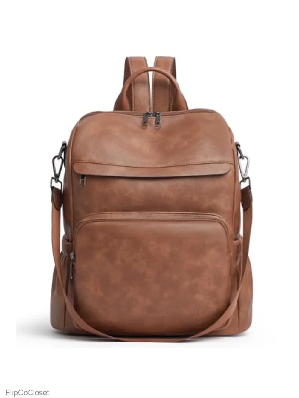 Anti-Theft Vegan Leather Convertible Backpack Purse 3-in-1 Travel Crossbody