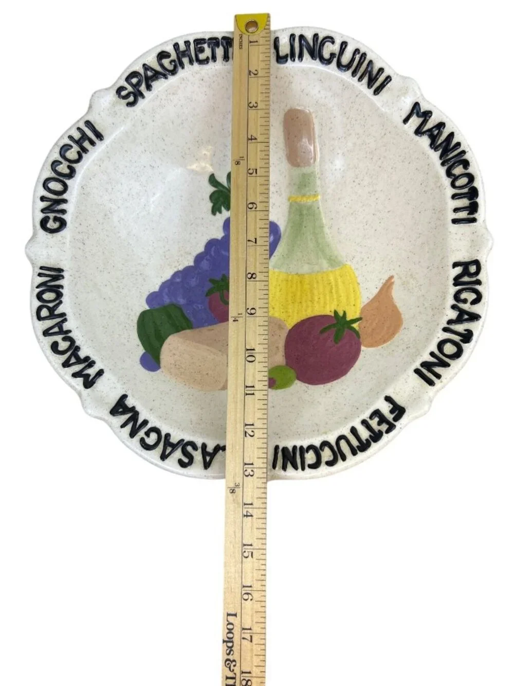 Vtg Italian Pasta Serving Platter 13.5