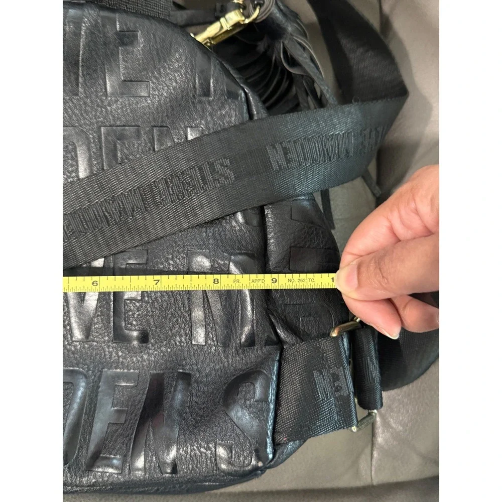 Steve Madden Black Embossed Logo Mini Backpack‎ Convertible Strap Tassel Detail