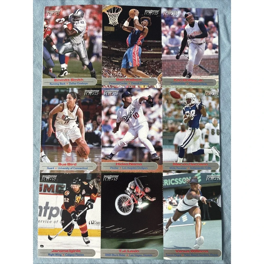 2002 Sports Illustrated for Kids 9-Card Uncut‎ Sheet Sue Bird Venus Williams