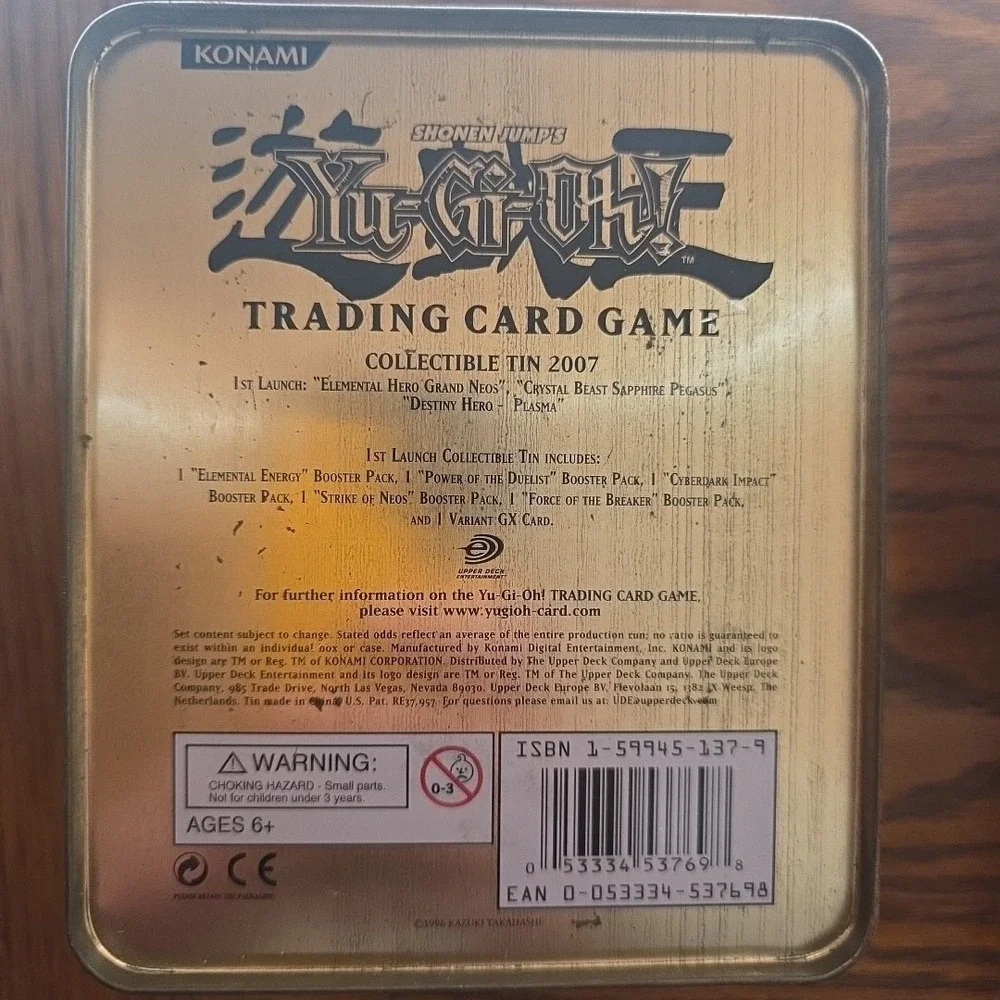 3‎ YuGiOh Empty Collectible Tins Majestic Dragon, Elemental Hero, Crystal Beast