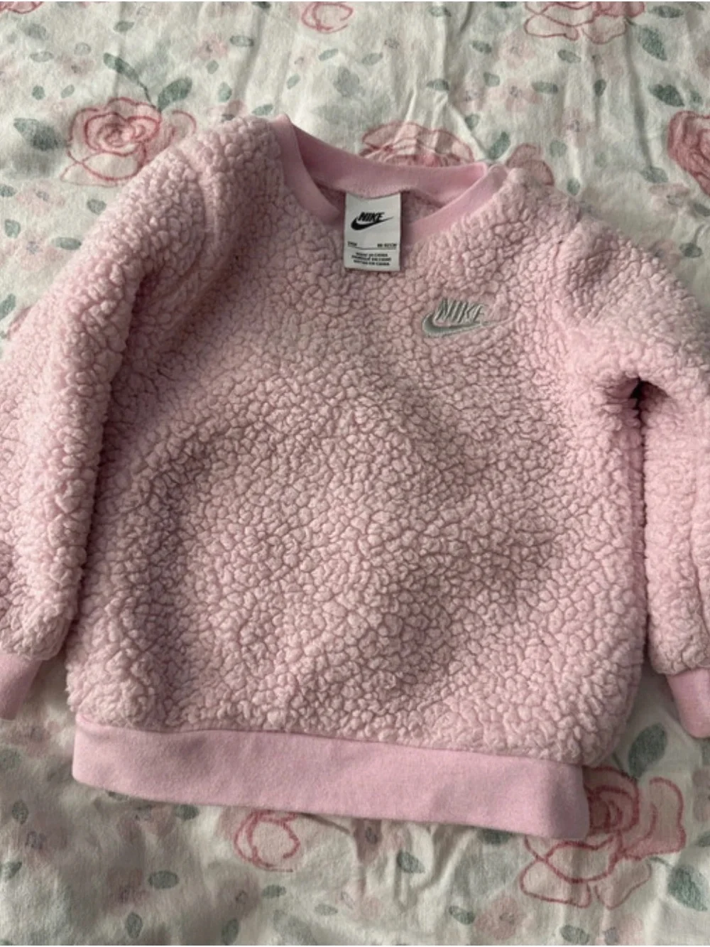Nike Kids Pink Sherpa Pullover Sweatshirt