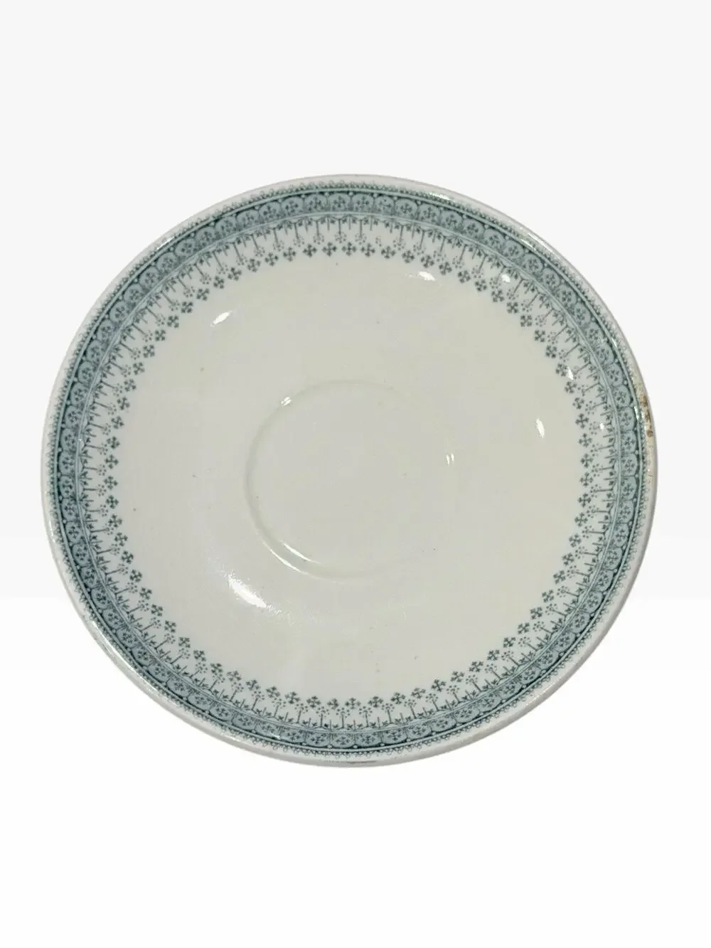 Johnson Bros Valencia Lace Semi-Porcelain Hotel Ware Blue Saucer 6” Antique