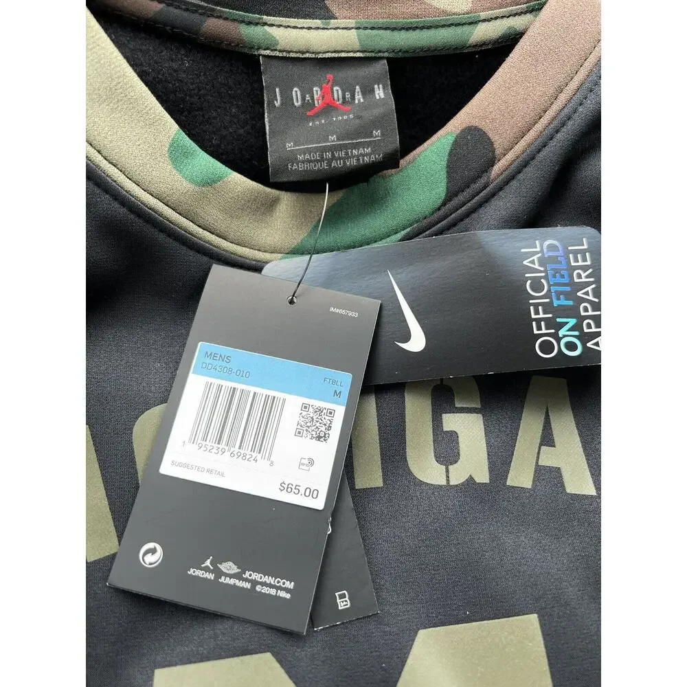 Nike Jordan Michigan Wolverines Sz M Military Appreciation Sweatshirt DD4308 010