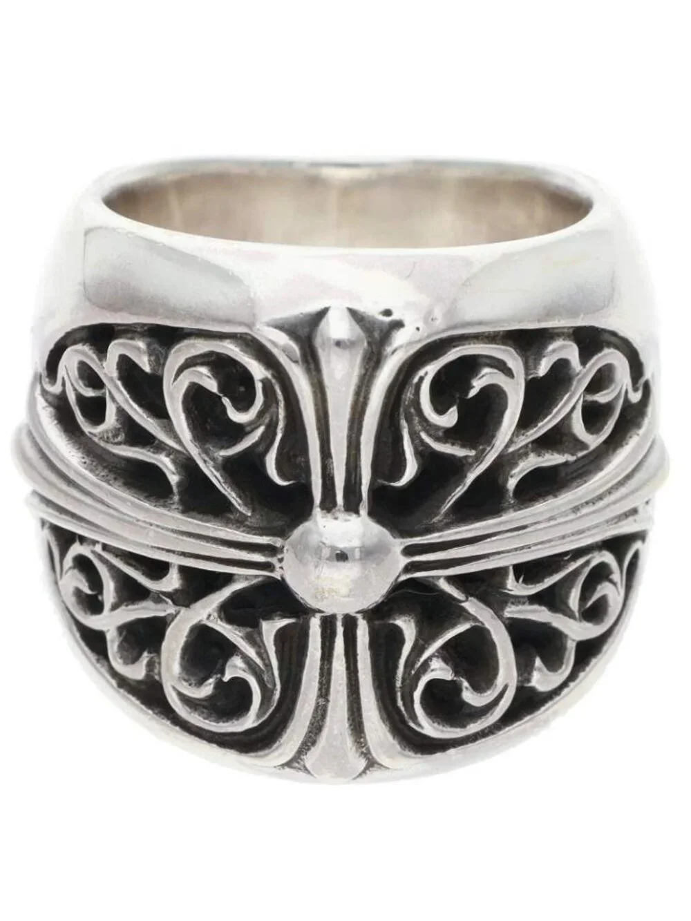 Chrome Hearts Classic Oval Cross Silver Ring