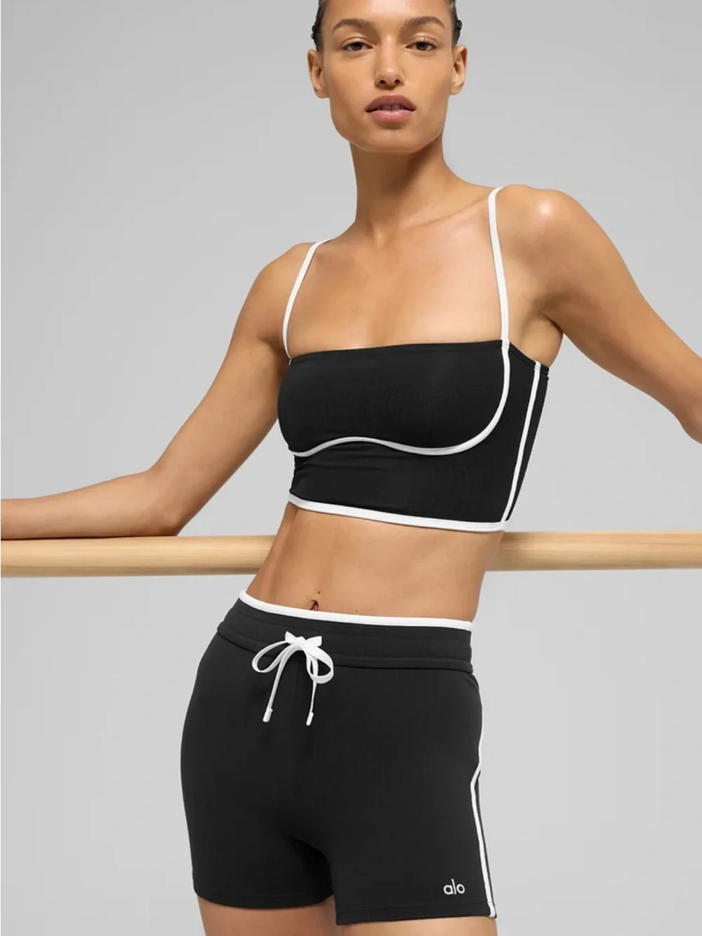 ALO Airbrush Streamlined Bra Tank - Black/White - NWOT