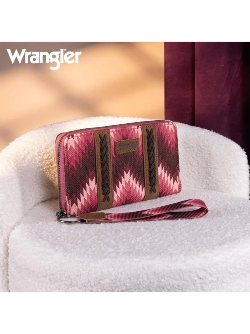 Boho Aztec Clutch Wallet Wristlet - Stylish Long Purse & Credit Card Holder
