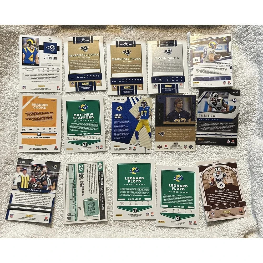 Panini Lot of 15 Los Angeles Rams Varied Football Trading Cards (Z1)