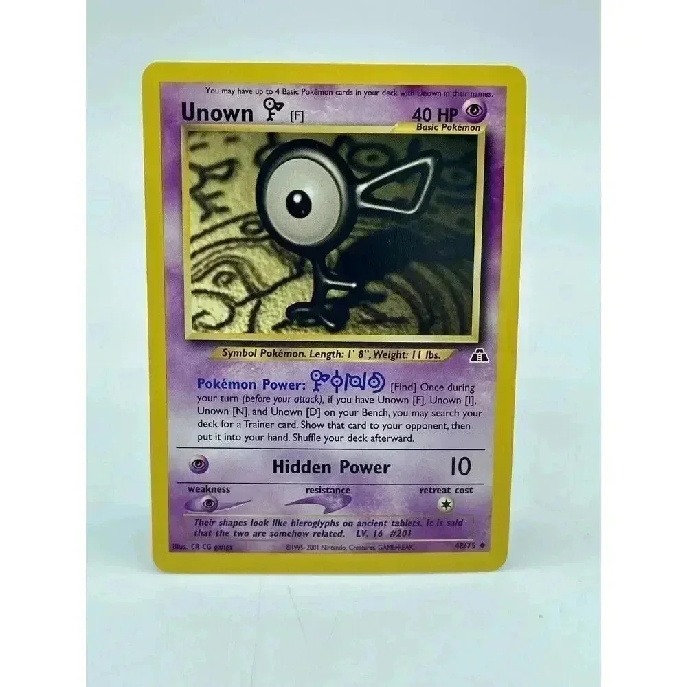 Unown F 48/75 Neo Discovery Rare Pokemon Card TCG‎ WOTC Non Holo Vintage 2001 NM