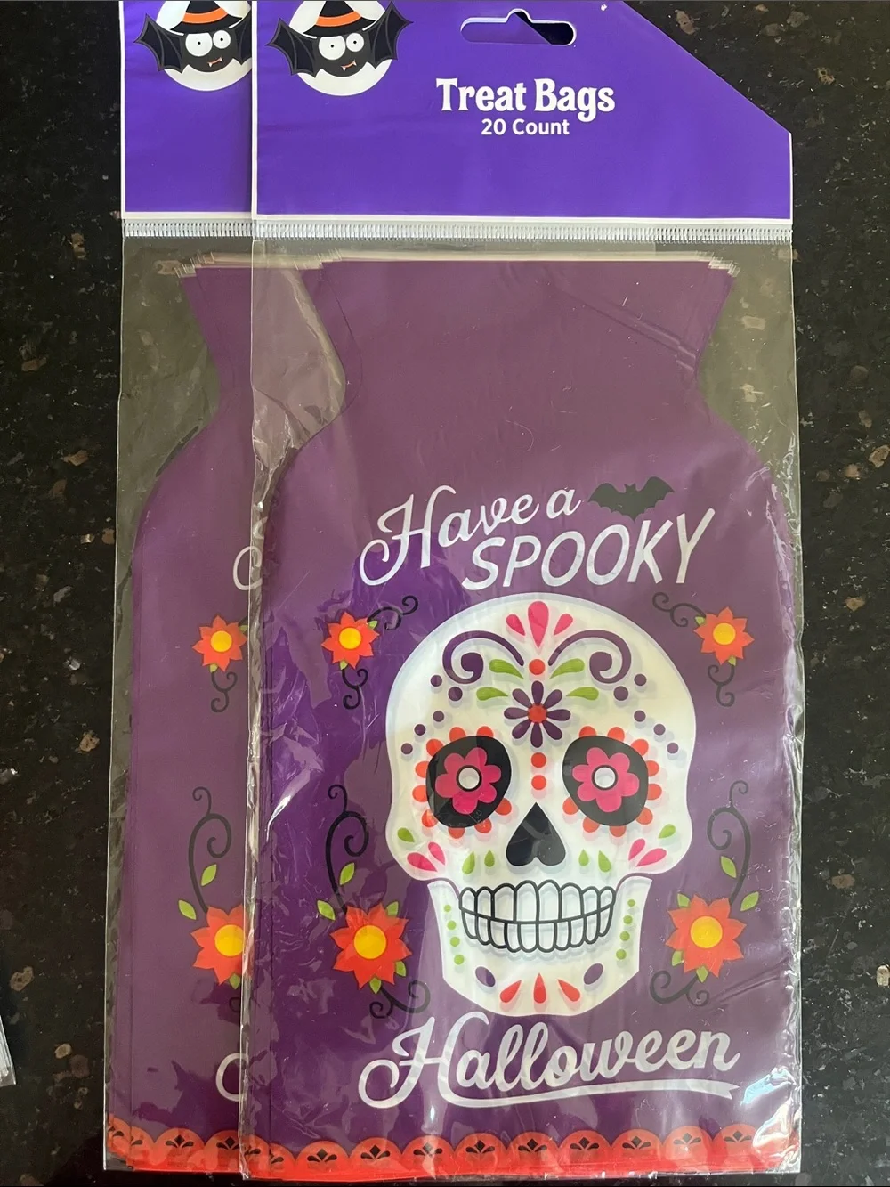 Halloween Treat Bags (100), Sticker (20) Sticker & Ribbon Bundle