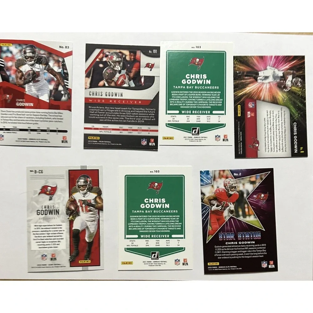 Panini Lot of 7 Tampa Bay Buccaneers Chris Godwin Football Cards (Z1)