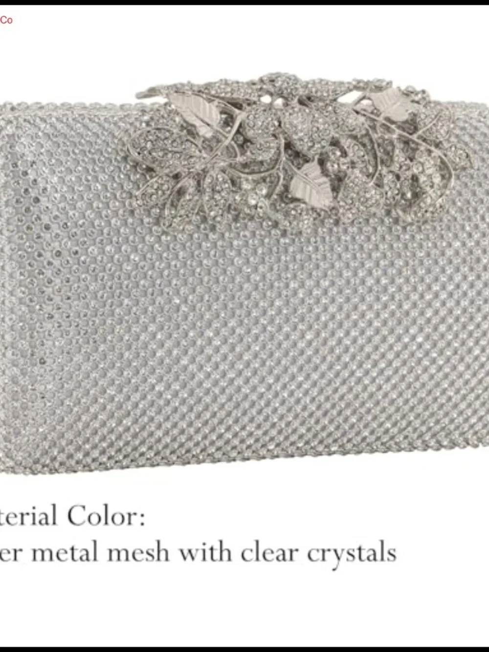 Rhinestone Flower Clasp Evening Clutch Hard Shell Convertible Formal Bag