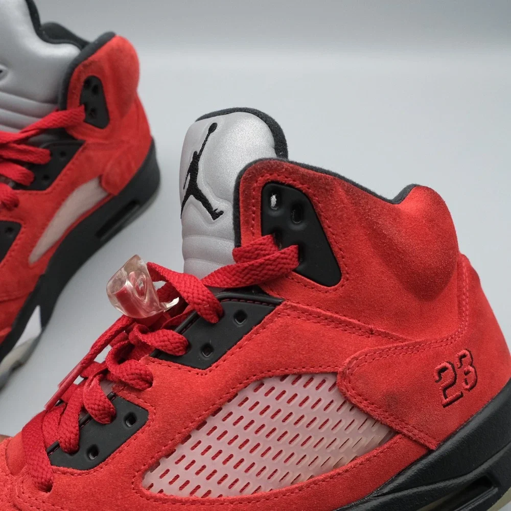 Jordan red suede