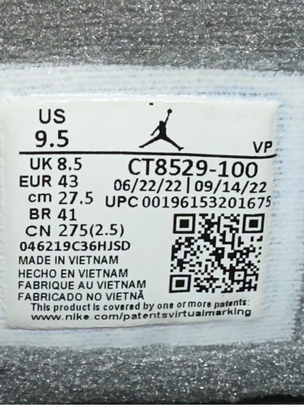 Jordan discoloration overall size