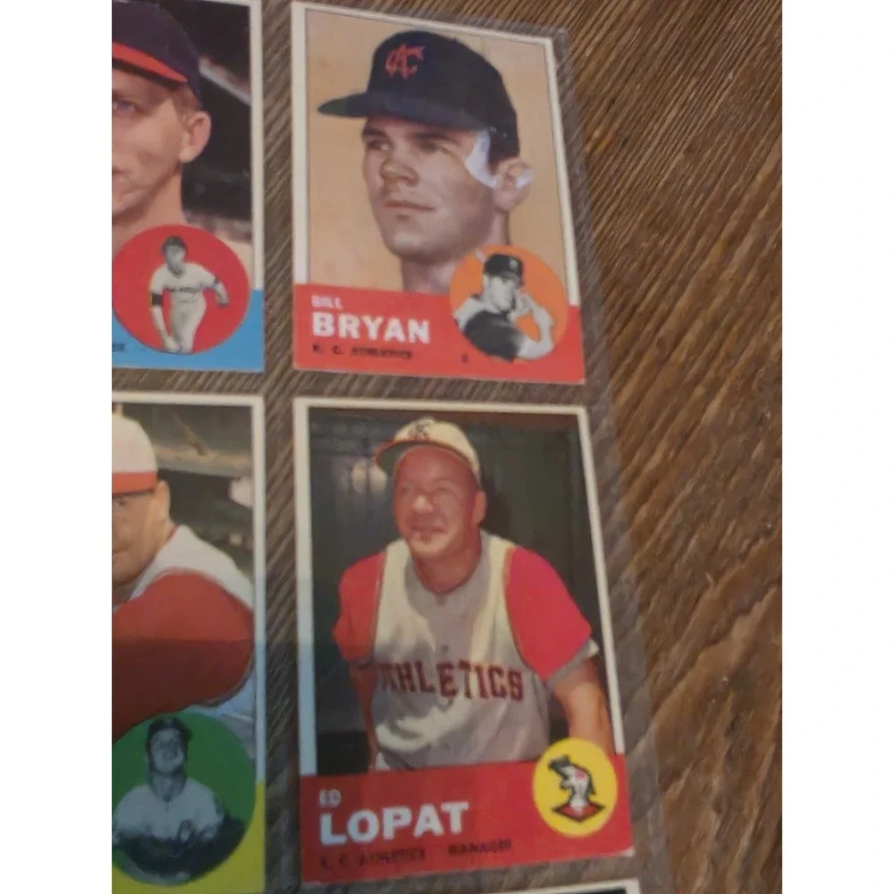 Vintage 1963 Topps Baseball Cards Sheet Of 9