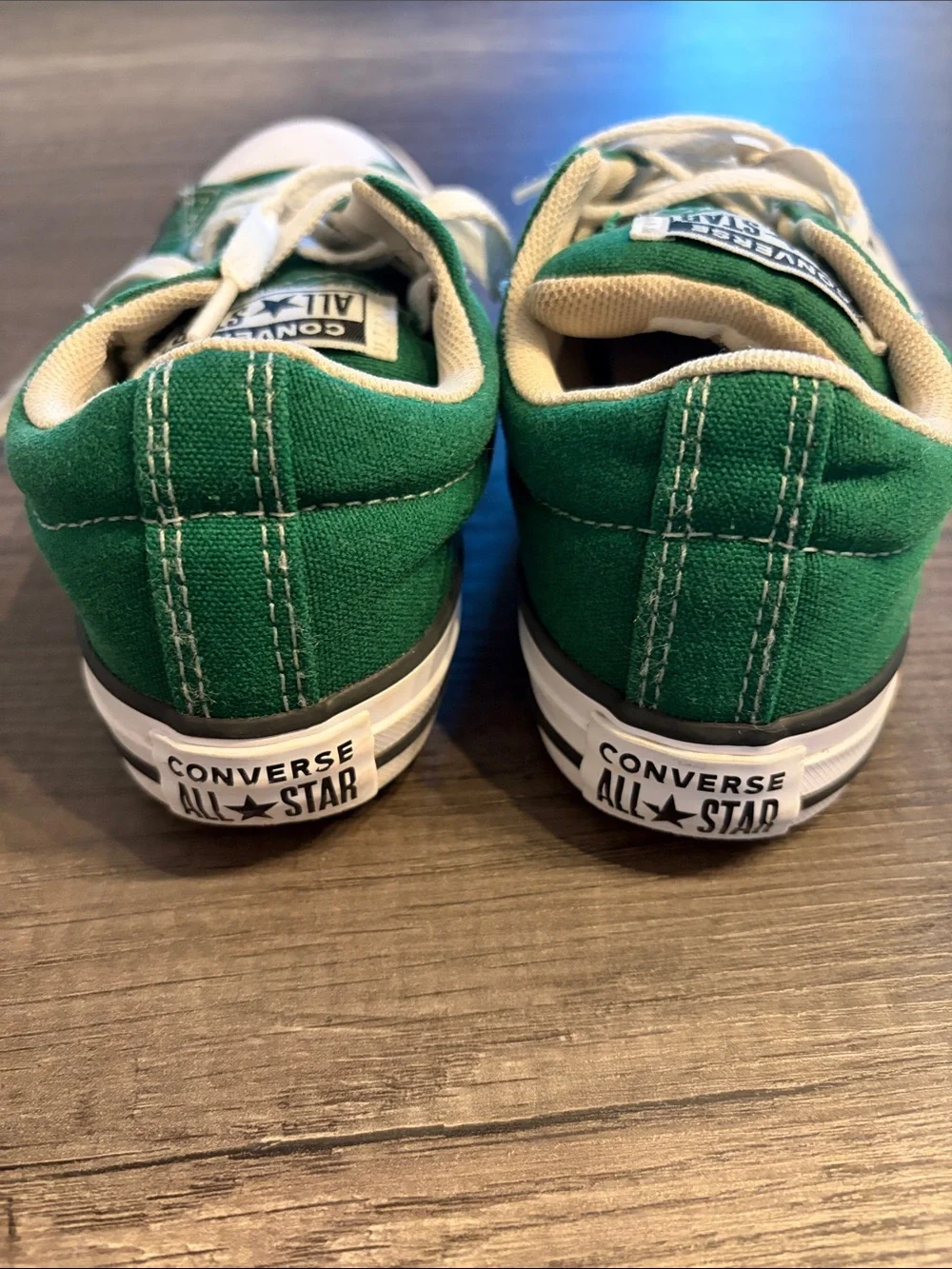 Converse Kids Green Low-Top Canvas Sneakers with White Laces