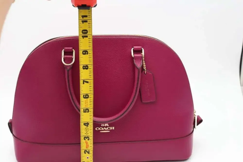 Coach Sierra Satchel Crossgrain Fuchsia Pink Leather Handbag
