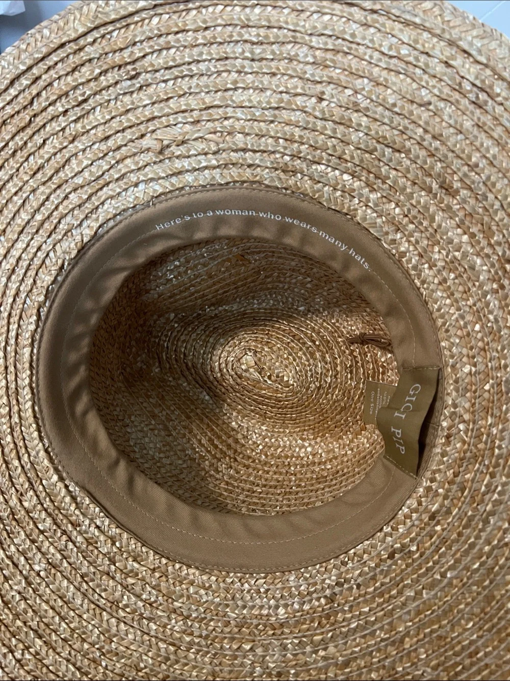GIGI PIP Woven Straw Hat with Brown Band