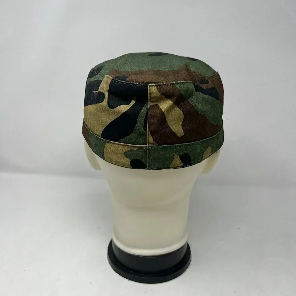 US Army Military BDU Cap / Hat Woodland CAMO Winter Fold Down Flaps - Size 6-7/8