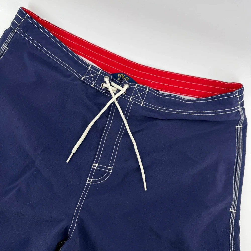Polo Ralph Lauren Swim Trunks Mens XL Navy Blue‎ Cargo Board Shorts Pony Logo
