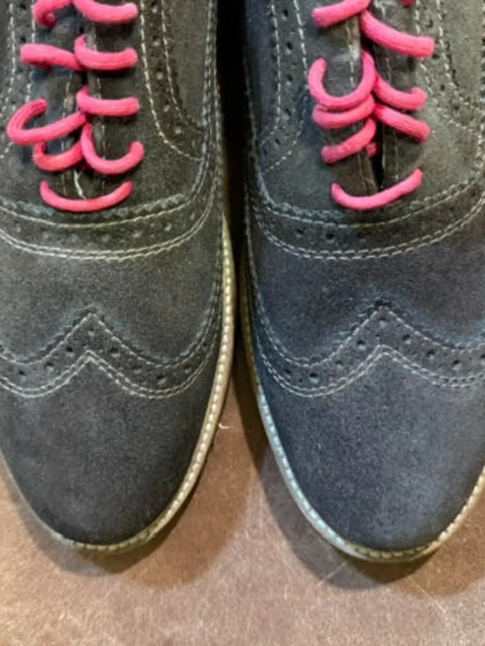 1901 by Nordstrom Men’s Dark Brown Suede Saddle Shoes – Red Laces