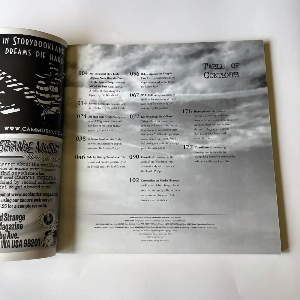 Cartoonists on Music The Comics Journal Special Edition Summer 2002 Volume 2