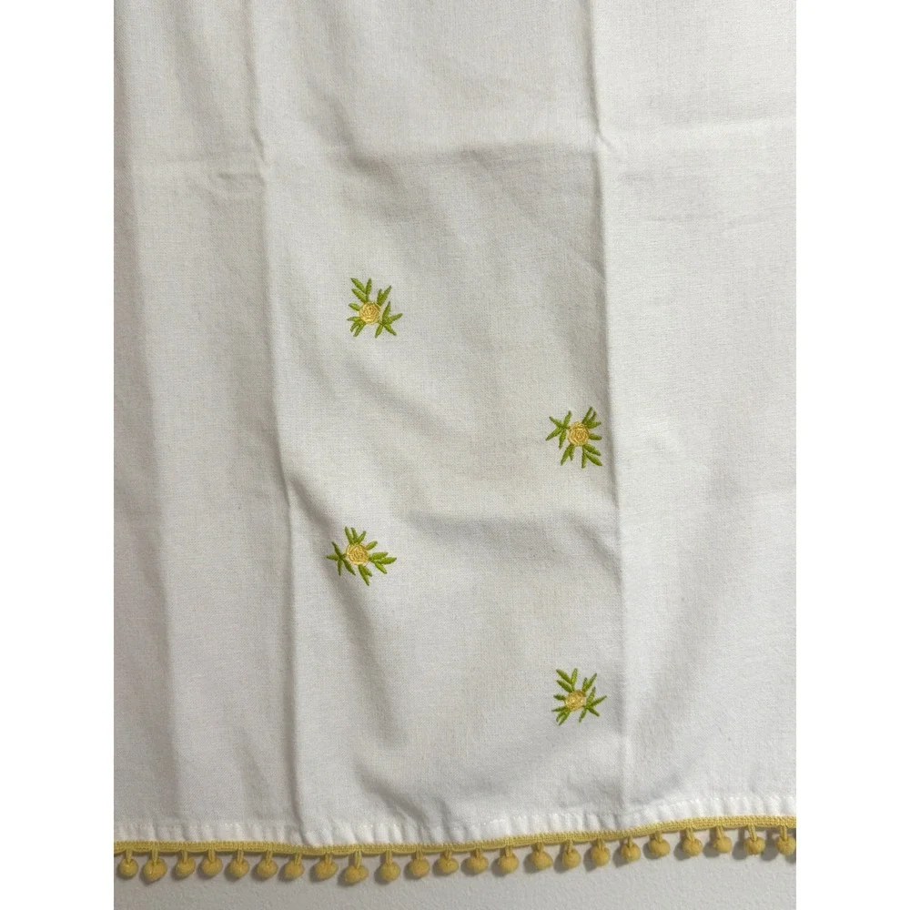 Pomegranate (1) Floral Dainty Yellow White Table Linen Napkin Great Condition