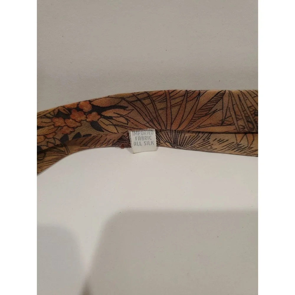 Vintage Silk Necktie Tropical Bird Print - Retro Design Studios - Slight Damage