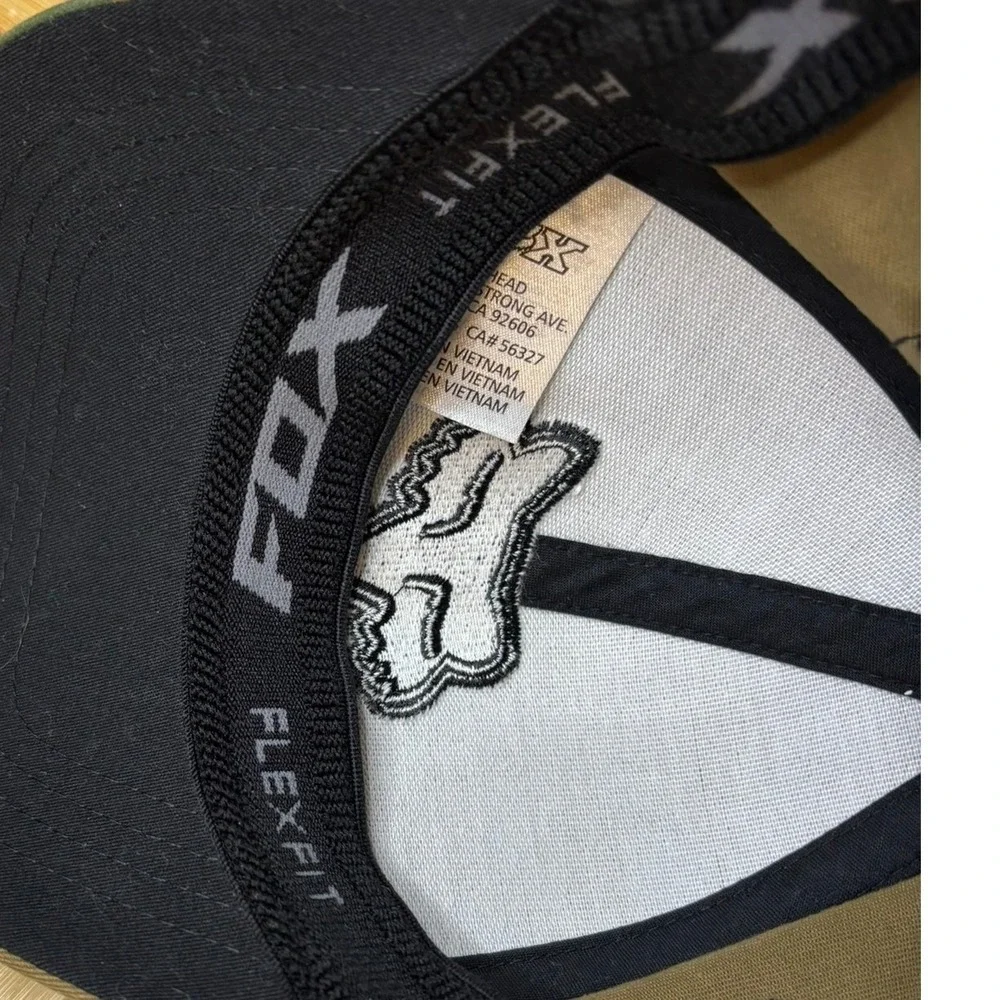 Fox Racing Youth Camo Flexfit Hat Black Embroidered Logo Baseball Cap OSFM