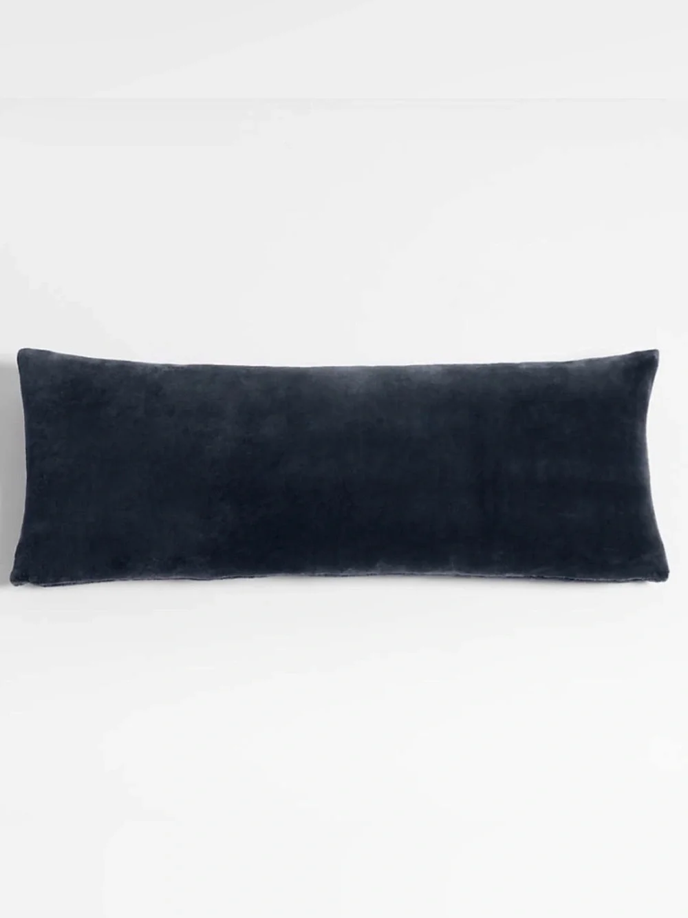 Crate & Barrel Indigo Blue Fuzzy Furry Soft Plush 54x20 Long Body Pillow Cover