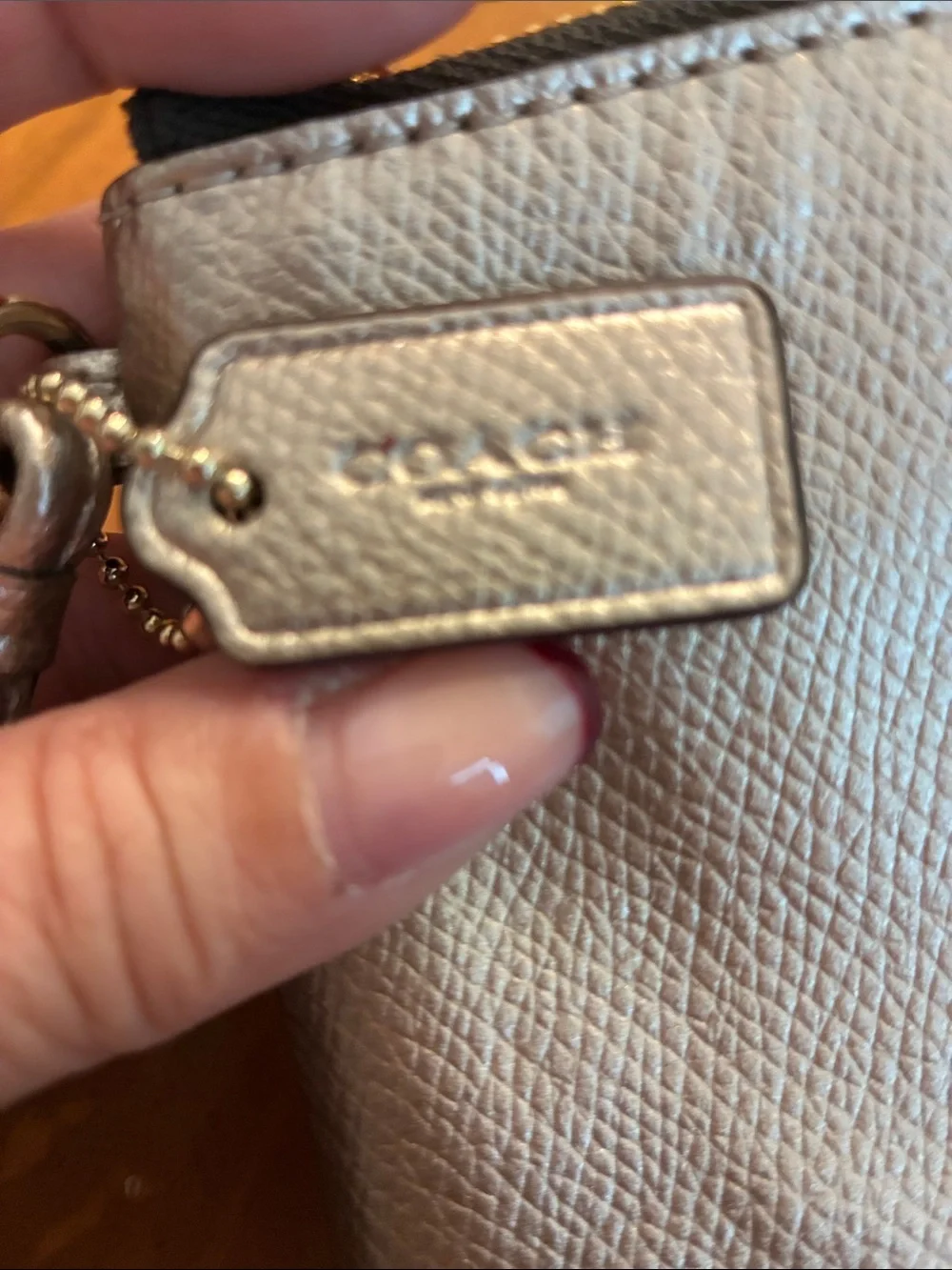 Coach wristlet metallic