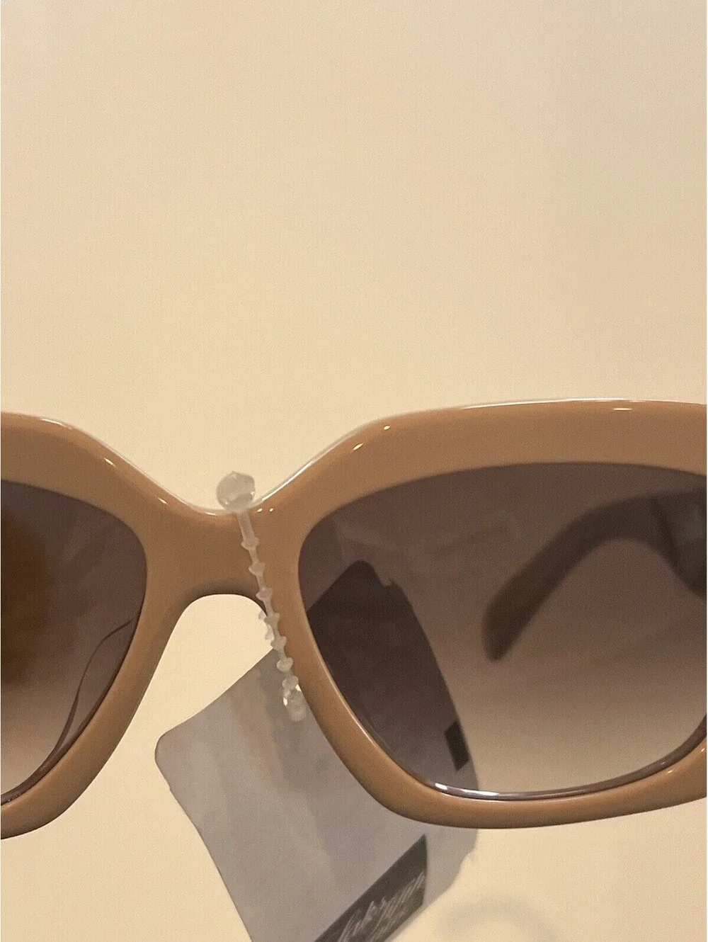 $510 CELINE PARIS CL40216U 57F Shiny Solid Nude Sunglasses