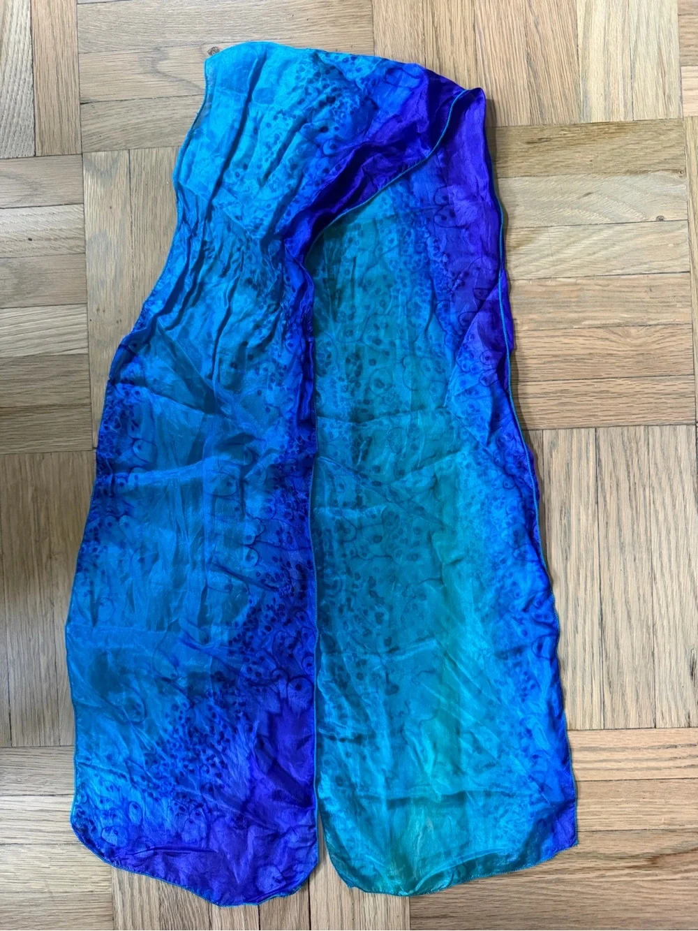 Silk Blue Teal scarf