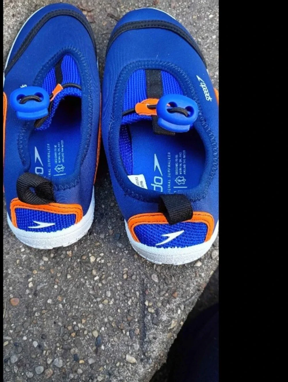 New Size Small Speedo Kids Royal Blue and Orange Water Shoes