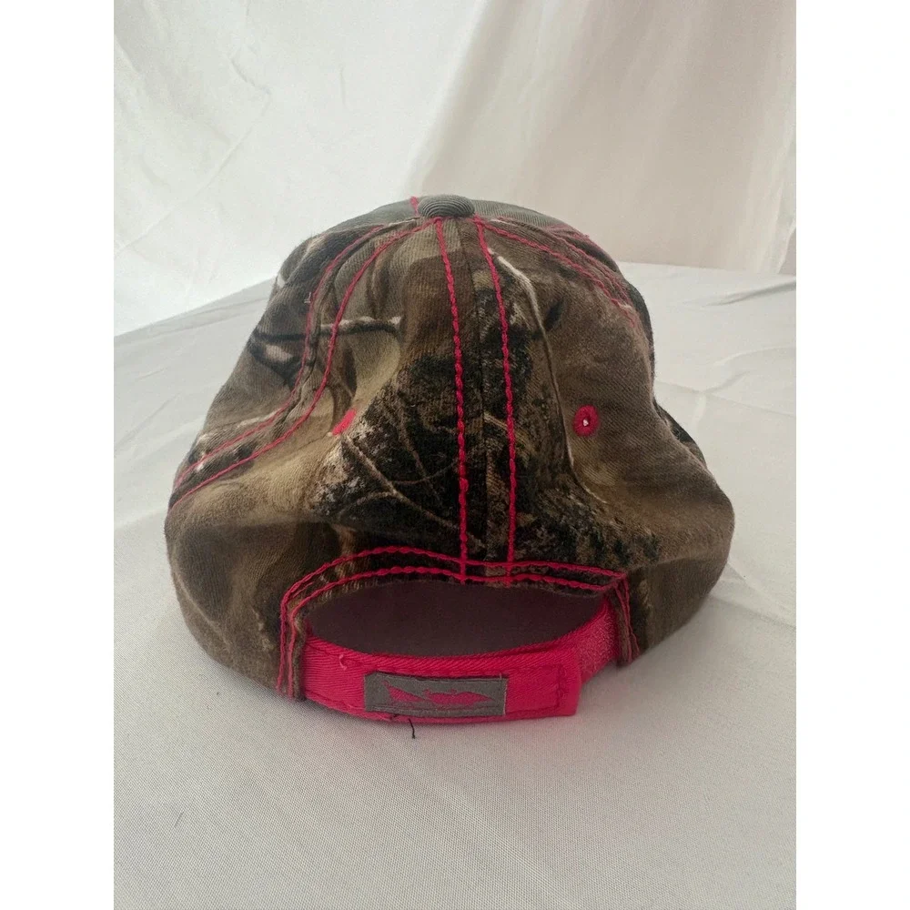 NWTF National Wild Turkey Federation Womens Camo Grey Pink Baseball Cap Hat